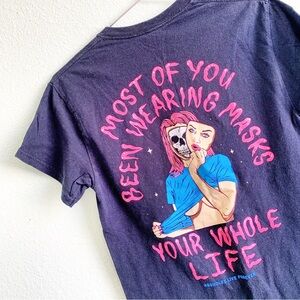 LINDA FINEGOLD cheeky tee vintage shirt top short sleeve Small cotton